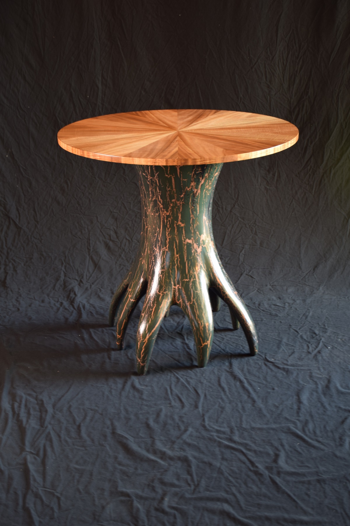 a custom wood center table by Robert Lippoth Studio